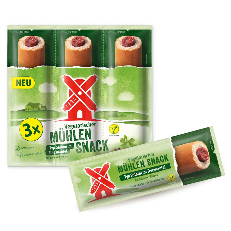 Vegetarischer Mühlen Snack Salami im Teigmantel Rügenwalder Mühle